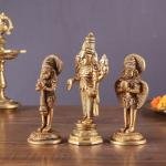 Brass Tirupati Balaji, Garuda & Hanuman Trio 5.5" | Divine Idols Set | Blessings, Protection & Devotion | Handcrafted Spiritual Ambiance | Home Temple Decor